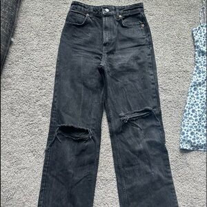 Zara open leg jeans